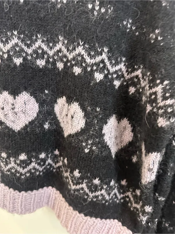 Free People Women's Snow Globe Pullover Sweater Onyx Combo Medium - Image 5