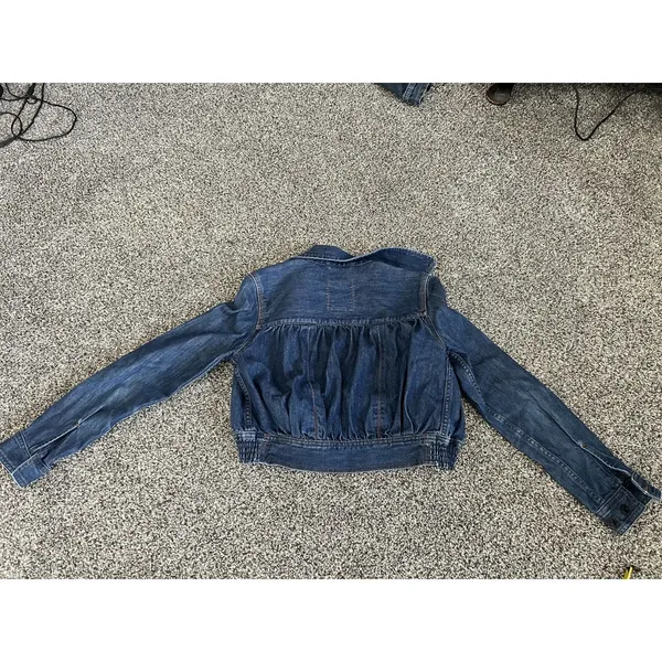 Levi's dark wash denim peplum jacket M - Image 10