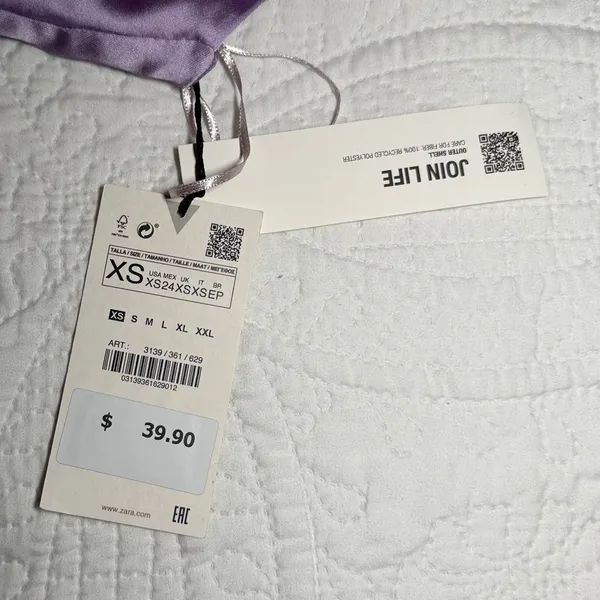 Zara lilac satin halter crop top - Image 2