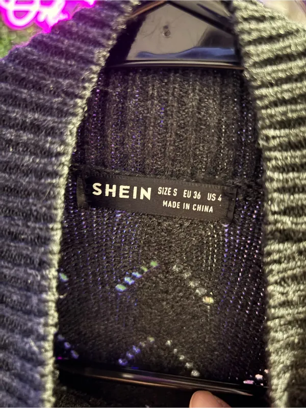 SHEIN Dark Gray Mock Neck Knit Sweater - Image 3