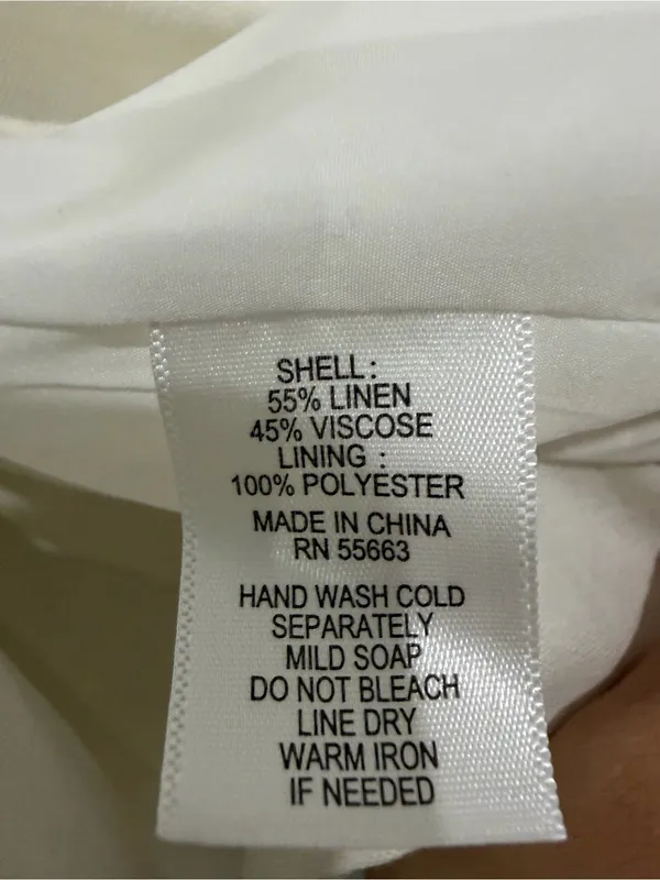 New! H by Halston White Linen Blend Double-Breasted Blazer - Size XL - Image 7
