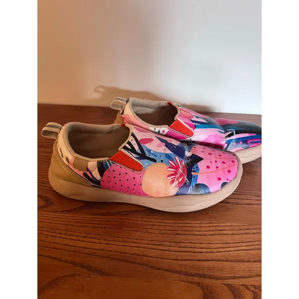 UIN Women's Art Painted Travel Shoes Loafers Lily Blossom Canvas Size 40 US 9 - Image 2