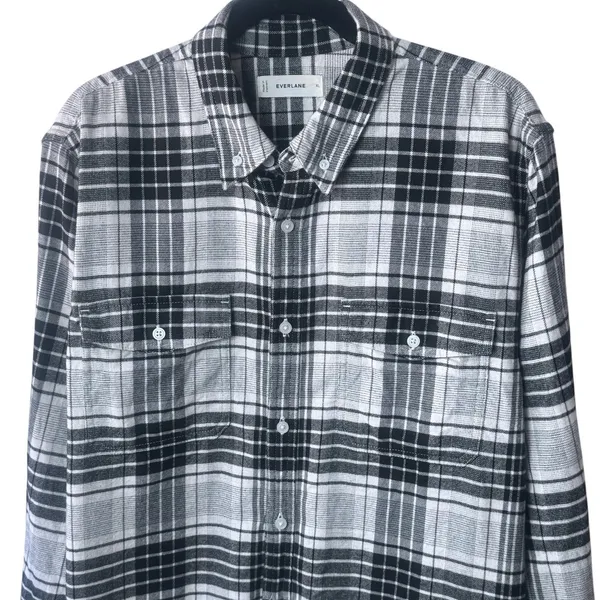 Everlane 100% Organic Cotton The Boyfriend Flannel Shirt Comfort Capsule‎ XL - Image 5