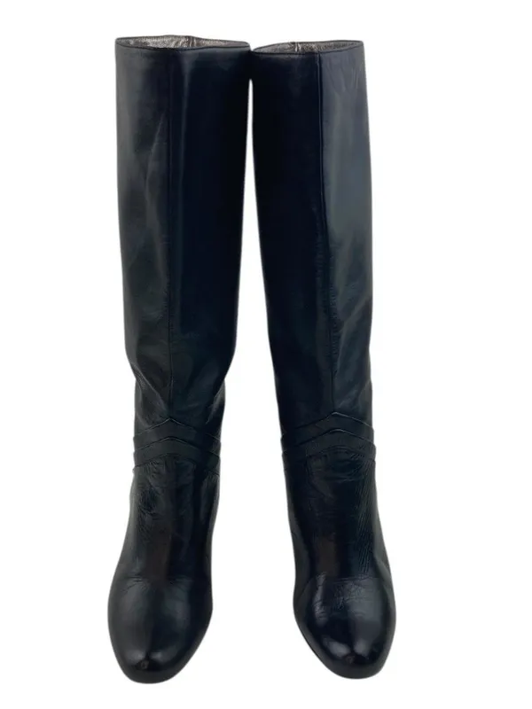 -Sean Ling Nigiri Boots Womens Sz 5.5 Black Buttery Soft Leather Heeled Pull On - Image 3