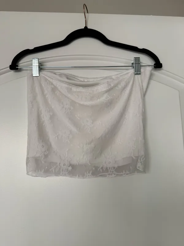 White Lace Tube Top Size M - Image 2