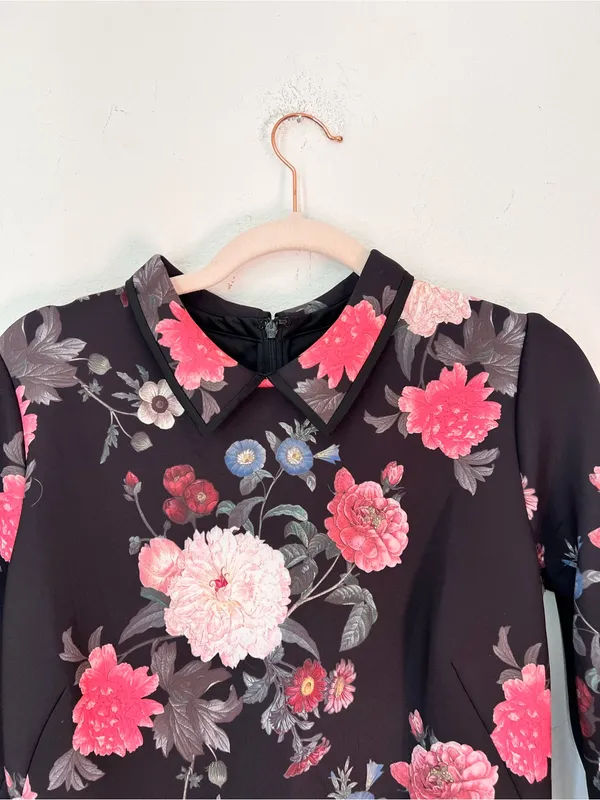 NWOT Erin Fetherston Black Floral Cocktail Dress Women's Size‎ 10 Romantic Party - Image 3