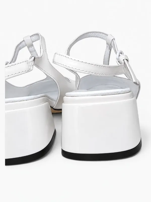 Miu Miu Authentic White Patent Leather Mary Jane TStrap Slingback Heel Pumps 36 - Image 5