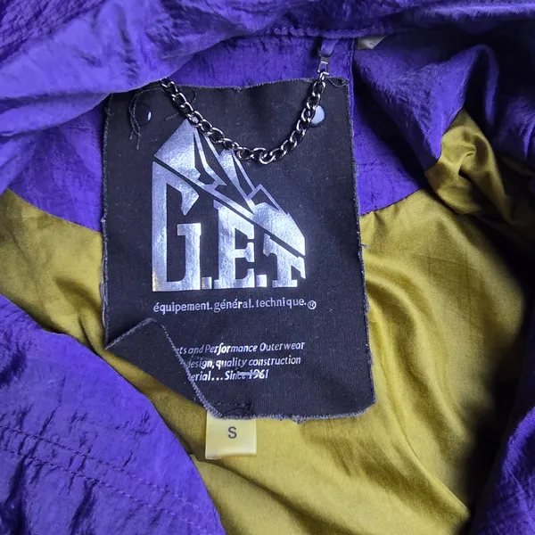 GET Purple Crinkle Nylon Hooded Windbreaker Jacket Gold Hardware 5809LNL Small‎ - Image 3