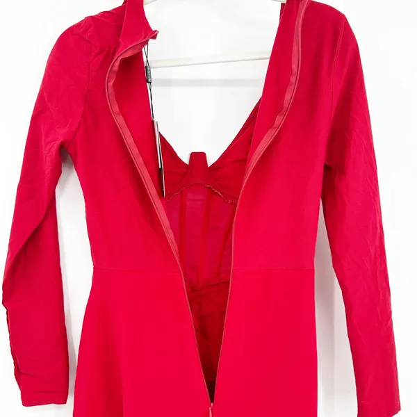 NWT PrettyLittleThing Womens Bodycon Corset Detail Ruched Midi Dress Size 4‎ Red - Image 11