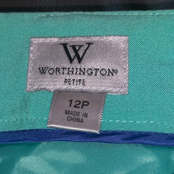 NWT Vintage Worthington A-Line Skirt Teal Green 12P Turn Lock Pockets - Image 7