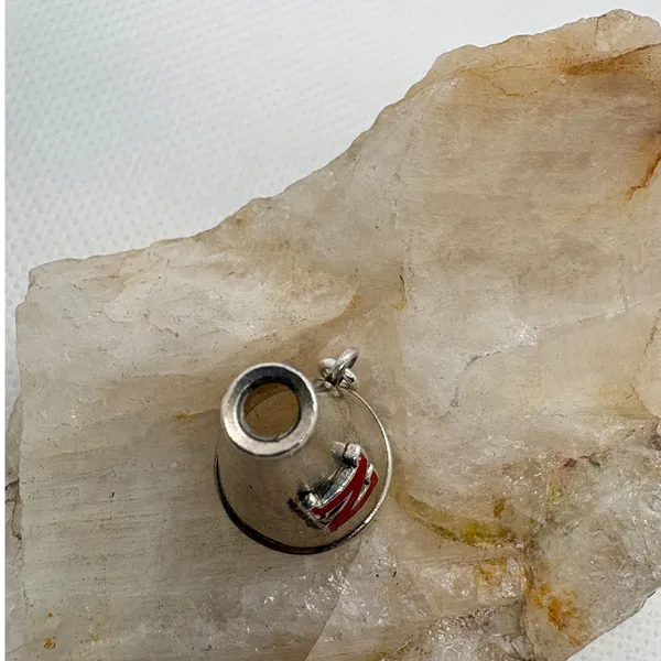Vintage Sterling Silver Nebraska Megaphone Charm Red Enamel‎ N Husker Cheer 5.8g - Image 4