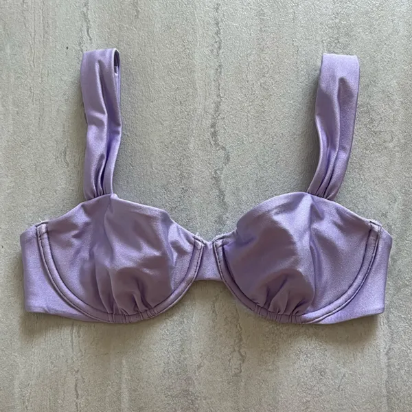 {Abercrombie & Fitch} Brand New Shiny Lavender Bikini Top - Image 2