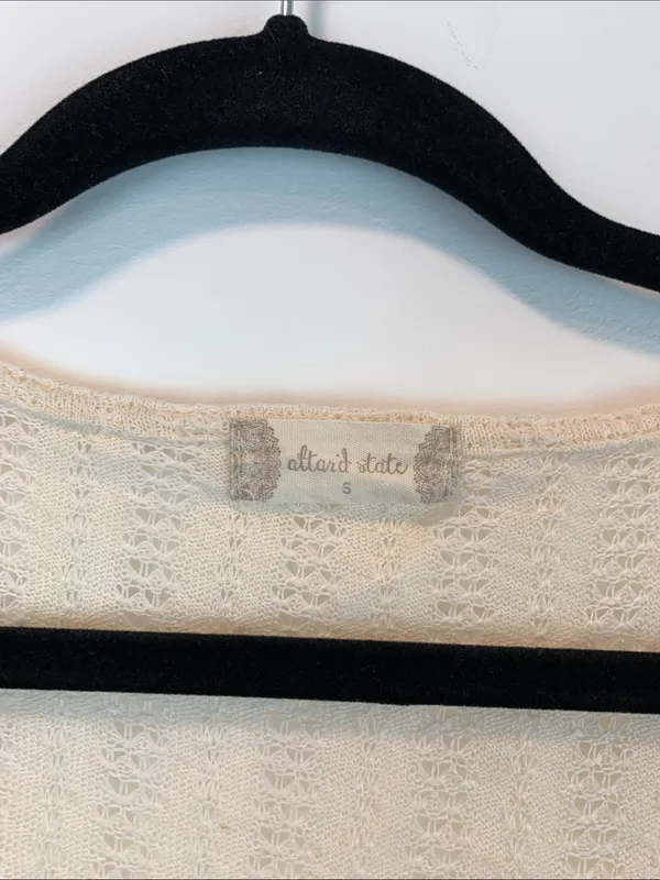 Altar’d State cropped cardigan sz S crochet tie front boho basic preppy indie * - Image 2