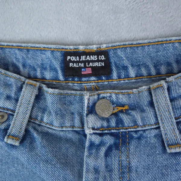 Polo Jeans Co‎ Ralph Lauren Denim Mini Skirt Womens 4 Blue Side Slit Y2K 90s - Image 3