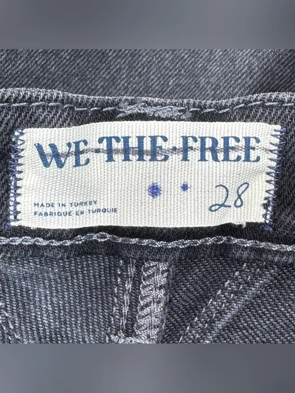 Free People Olsen Cuffed Barrel Jeans Black 28 Baggy Streetwear High Rise Grunge - Image 11
