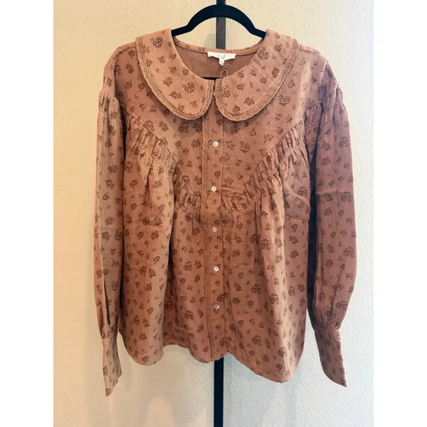 Easel Oversized Floral Print Button Down Shirt Size S - Image 2