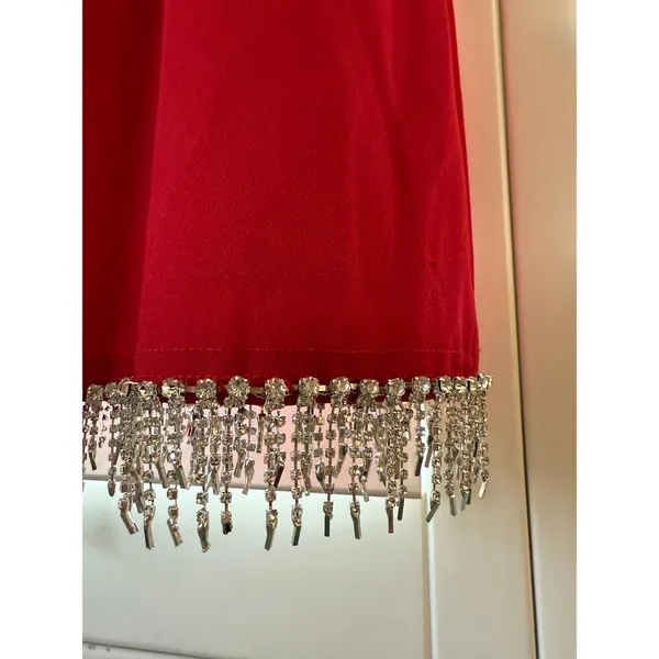 Lulus Red Mini Dress Y2K Glam rhinestones size XL Homecoming Date Party 90s - Image 4
