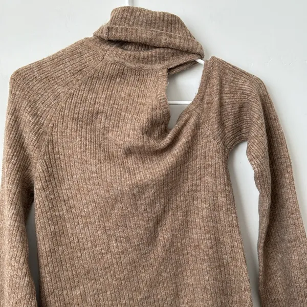 Camila Coelho Emelia in Beige Wool Blend Mini Sweater Dress Size: S - Image 6