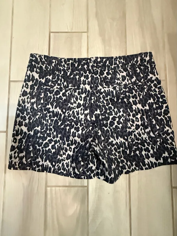 Leopard Print Women’s High-Rise Shorts - Black/Cream - Image 5