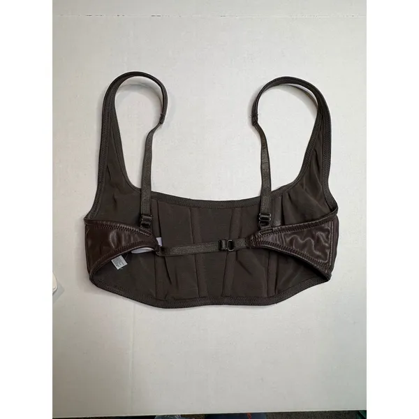 UO Out From Under Brown Vegan Leather Corset Top Bralette‎ Bustier Festival Med - Image 6
