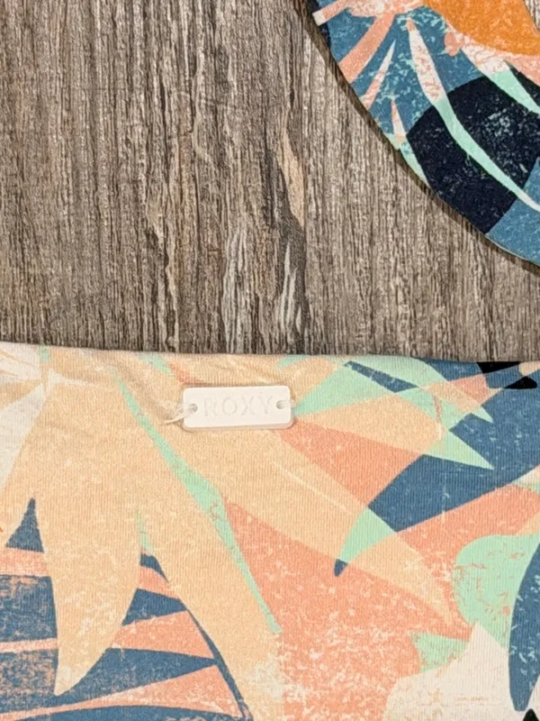 Roxy Floral Bikini Bottoms in Peach, Mint & Navy - Image 8