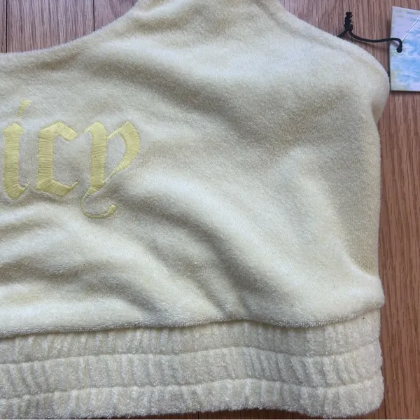 NWT Juicy Couture/Forever 21 Yellow Terry Cloth Cropped Halter Top Size 2X - Image 5