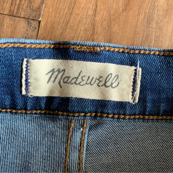 Madewell 10" High-Rise Skinny Stretch Jeans Size 28 Button Fly Frayed Hem - Image 5