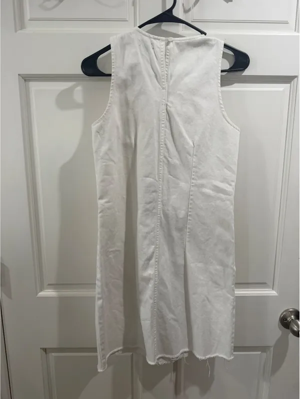 J.Crew White Sleeveless Denim Dress Size 0 - Image 4