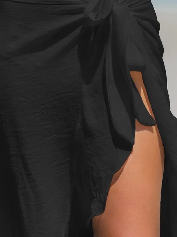 Cupshe Black Side Tie Midi Sarong O/S - Image 4