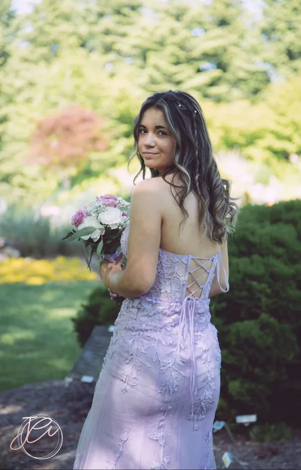 Prom Dress Purple Size 4 - Image 7