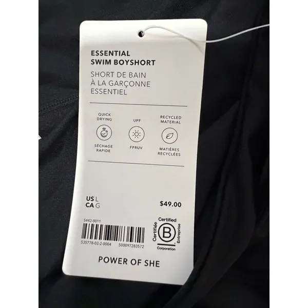 Athleta Essential Swim Boyshort‎ Black Women's Size Large - Image 11
