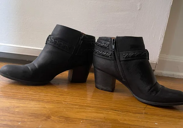 Black Leather Booties - Image 2