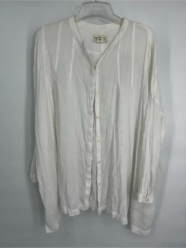 Denim & Supply Ralph Lauren White Viscose Button Down Overshirt Shirt Size L - Image 6