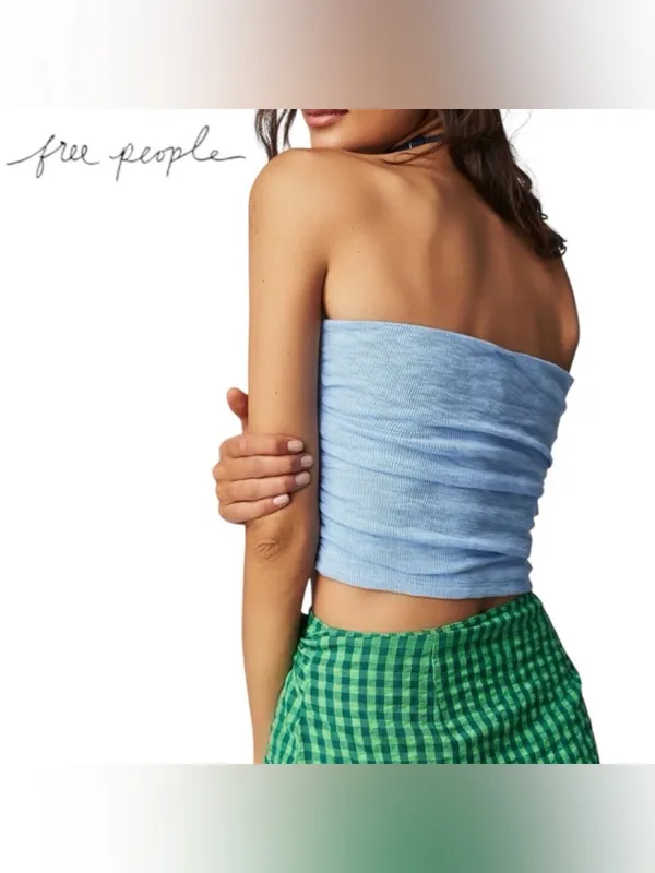 NWT Free People Boulevard Tube Top | Size: L | Blue Vista - Image 4