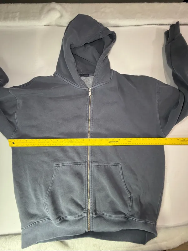 Brandy Melville Christy Hoodie Oversized Fit Faded charcoal/blue-gray Zip Up OS - Image 4