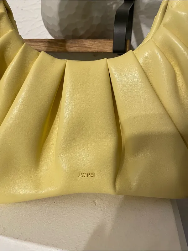 JW PEI Yellow Handle Shoulder Bag Gabbi Ruched Hobo Handbag - Image 5