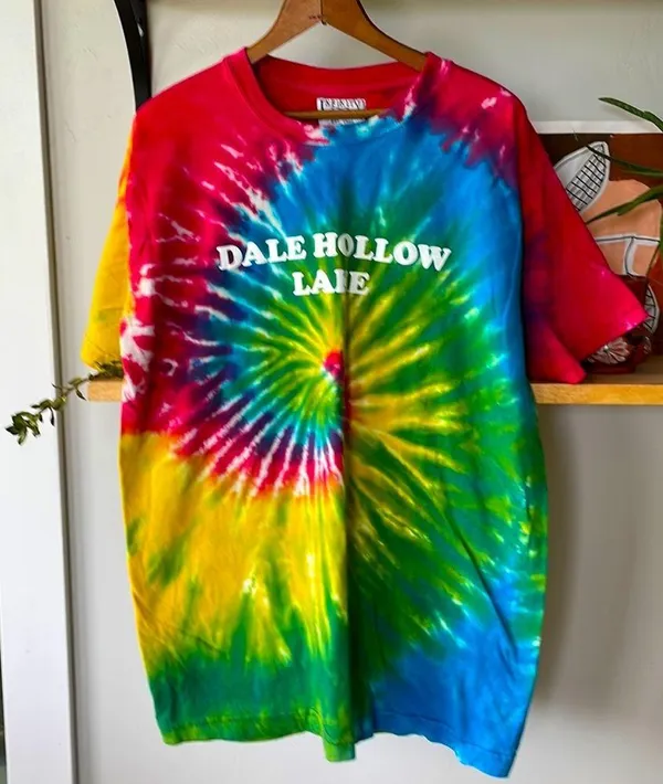 Vintage Oversized Tie Dye 100% Heavyweight Cotton Camp Tee Shirt Size Large - Image 2