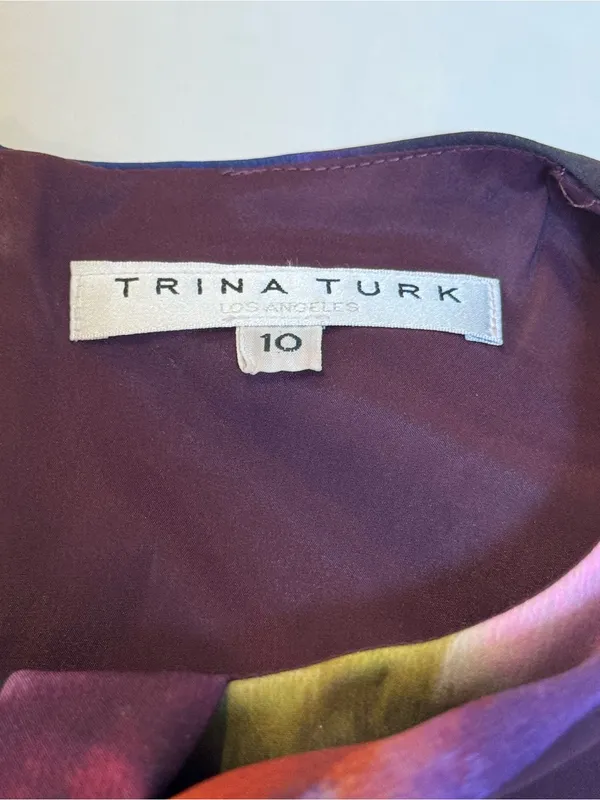 Trina Turk With A Twist Watercolor Floral Dress 10 Cocktail Wedding Guest Party - Image 7