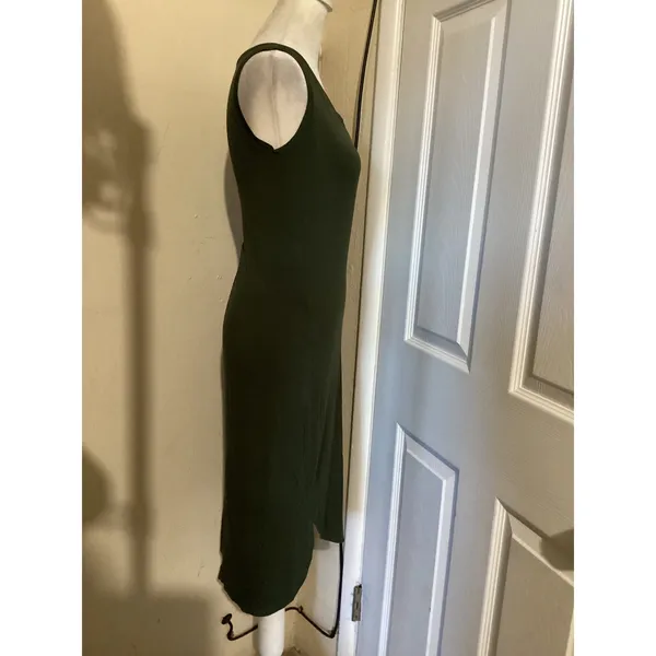 Daily Ritual Women Olive Green V-Neck Sleeveless Midi Dress XS B07C23QYZF - Image 2