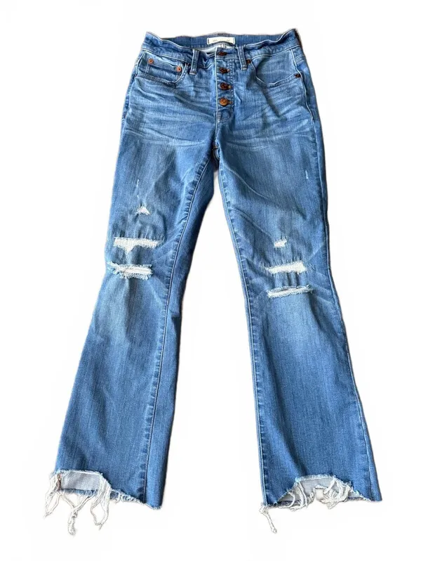 Madewell Women's Denim Jeans Size 25 Cali-Demi Boot Distressed Grunge Streetwear - Image 2