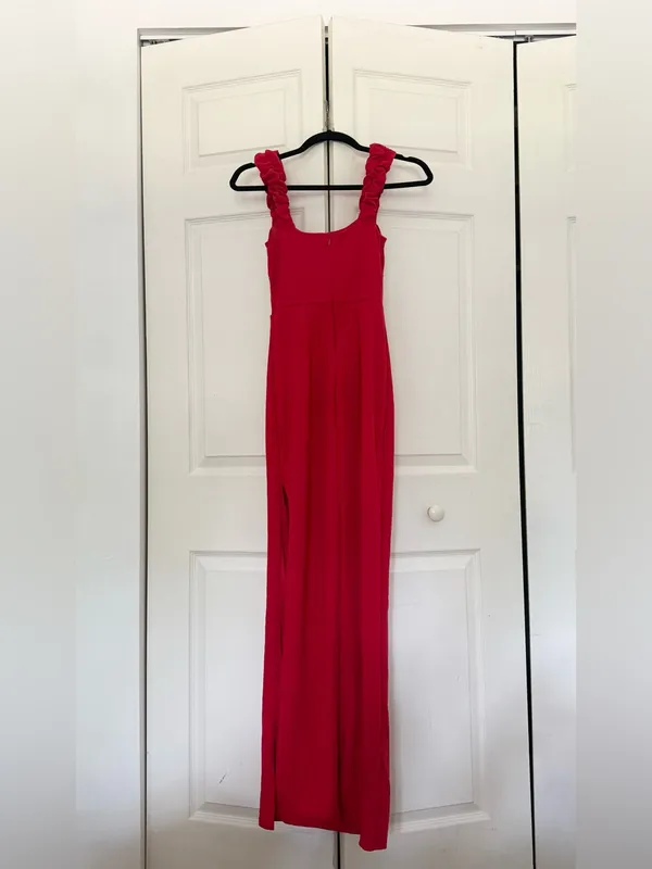 Lulu's Tayla Red Sleeveless Ruched Column Maxi Dress Long Dress Party Size Small - Image 8