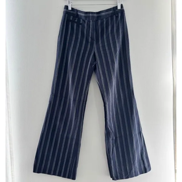 Y2K Era BCBG Max Azria Pin Stripe Pants Navy Women's Size 0 - Image 9