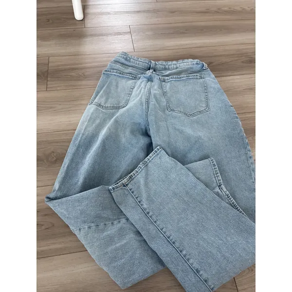 Old Navy‎ Curvy Extra High-Waisted Wide-Leg Jeans Light Wash Denim Blue Size 12 - Image 4