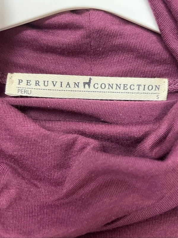 Peruvian Connection Long Sleeve Turtleneck Midi Dress - Plum size S - Image 2