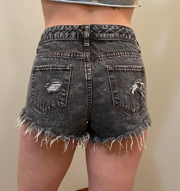 Mossimo Supply Co Black Distressed Jean Shorts - Image 3