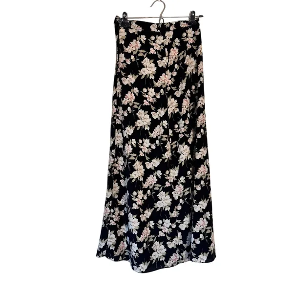 Vintage Maurice’s Black Yellow Floral Maxi Skirt Womens 4 Casual Fall Peasant - Image 2