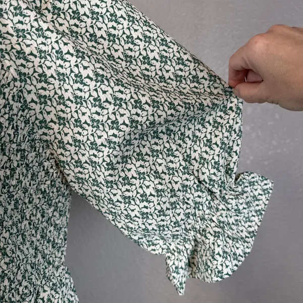 Love Olive Co Tuscany Midi Peasant Smocked Dress‎ XXL Floral Puff Sleeve Pockets - Image 2