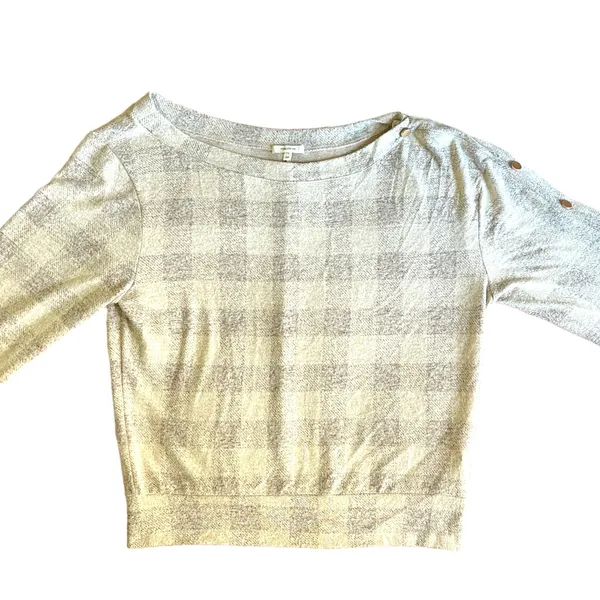 Maurices (M) Cozy Relaxed Plaid Button Long Sleeve Dolman Boat Neckline Tee - Image 12
