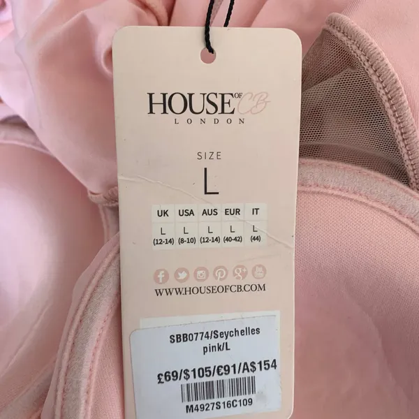 NWT House of CB Seychelles‎ Padded Swimsuit in Blush Pink - Image 11