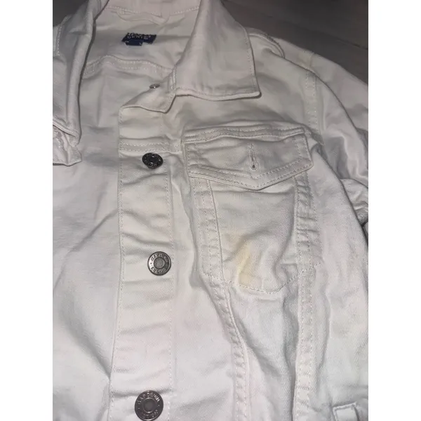 Gap Denim Women White Trucker Jean Jacket XS Classic Button Front Pocket - Image 6